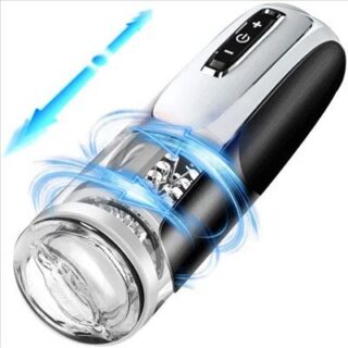 Masturbator Lover, 7 Moduri Thrusting&Rotating, TPE, USB, Transparent, 26.8 cm