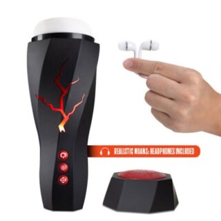 Masturbator Storm, 7 Moduri Vibratii,7 Moduri Suctiune, TPE, USB, 28.5 cm