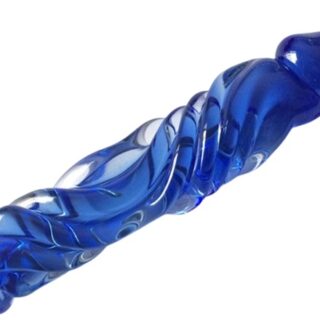 Real Tip Dildo, Sticla Premium, Albastru, 16 cm