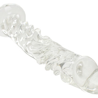 Dildo Twist, Sticla Premium, Transparent, 15 cm
