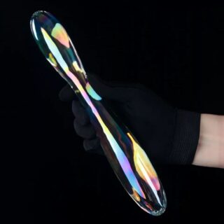 Dildo Dublu Twilight Gleam Double Delight, Sticla, 23.2 cm
