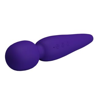 Vibrator Masaj Meredith, 7 Moduri Vibratii & 5 Intensitati Viteza, Silicon, USB, Violet, 21.5 cm