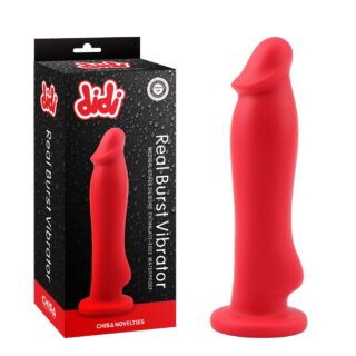 Real Burst Vibrator, 8 Vibration Modes, Liquid Silicone, USB, Red, 19.5 cm