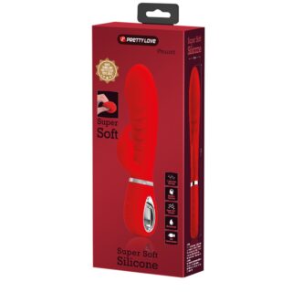 Vibrator Iepuras Prescott, 7 Moduri Vibratii, Silicon, USB, Rosu, 20 cm
