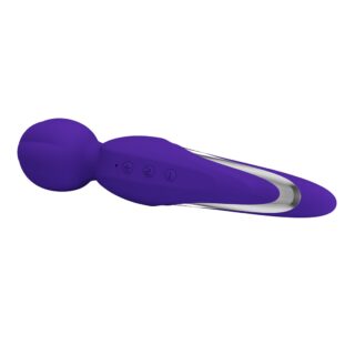 Vibrator Masaj Walter, 7 Moduri Vibratii & 5 Intensitati, Silicon, USB, Violet, 21.6 cm