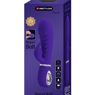 Vibrator Iepuras Prescott, 7 Moduri Vibratii, Silicon, USB, Violet, 20 cm