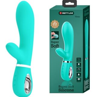 Vibrator Iepuras Thomas, 7 Moduri Vibratii, Silicon, USB, Verde, 20.5 cm
