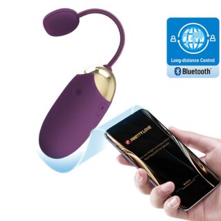 Ou Vibrator Abner, 12 Moduri Vibratii, Bluetooth Control Free App, Silicon, USB, Violet
