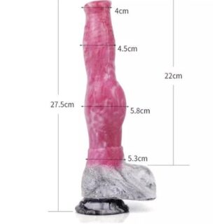 Dildo  Dog, Roz/Gri - 28 cm