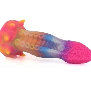 Dildo  Fosforescent Silicon Lichid - 22 cm