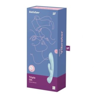 Triple Oh 3 in 1 Vibrator,Albastru – 23.5 cm