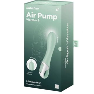 Vibrator Gonflabil Air Pump Vibrator 3, 12 Moduri Vibratii,Verde, 20.8 cm