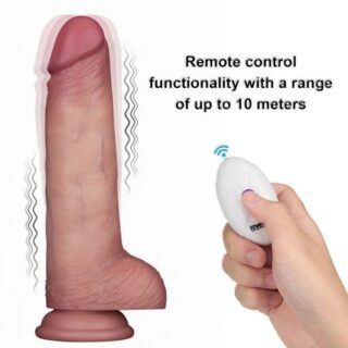 Vibrator Realist Sliding-Skin, Silicon Dubla Densitate – 21.5