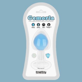 Dop Anal Silicon, Glow in the Dark,Albastru - 11.3 cm