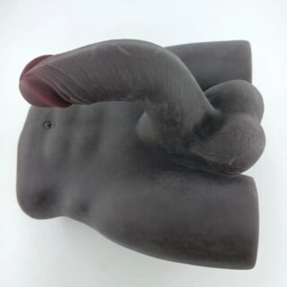Masturbator Torso  cu Penis Flexibil si Anus, Negru, 3.3 kg