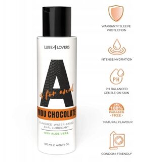 Lubrifiant Anal pe Baza de Apa Aroma Ciocolata si  Aloe Vera, 120 ml